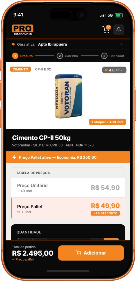 Product page with pallet price tier unlocked and savings banner